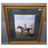 Framed Equestrian Artwork in Gold Frame