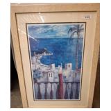 Framed Coastal Landscape Print with Matting