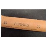 Brown Roll of 50 Pennies