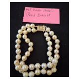 14K Double Strand Pearl Bracelet