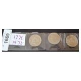 3 PC BICENTENNIAL EISENHOWER DOLLARS