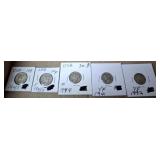 MERCURY SILVER DIMES 5 PC