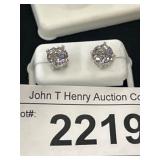 Sterling Silver Stud Earrings with CZ Stones