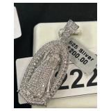 925 Silver Virgin Mary Pendant with Stones
