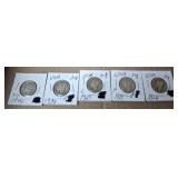 MERCURY SILVER DIMES 5 PC