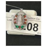 Sterling Silver Virgin Mary Pendant