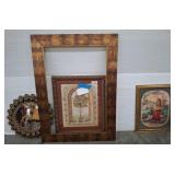Framed Prints and Ornate Mirror