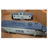 CSX Diesel Engine and Caboose Model Trains