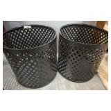 PR OF ROUND METAL END TABLES