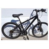 Black Mountain Bike with Front Suspension and Shim