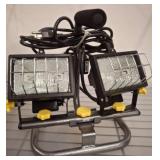 Dual Head Halogen Work Light with Stand