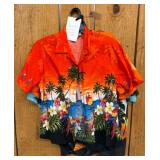 3 Hawaiian-Themed Short Sleeve Shirts medium