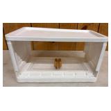 White Plastic Storage Container with Lid