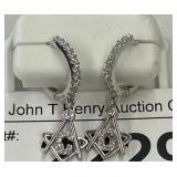 Sterling Silver Masonic Dangle Earrings