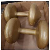 Billard 10 lb Dumbbells, Gold Tone