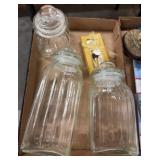 Glass Jars with Lids and Bottle Stopper