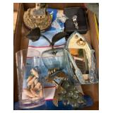 Decorative Glassware and Lighthouse Figurine