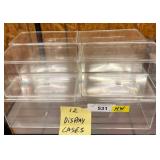 12 Clear Plastic Display Cases