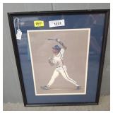 W2 Framed 16ï¿½20 Print of Baseball Player Artwork
