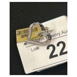 Sterling Silver Heart Pendant with Stones