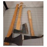 3 Vintage Axes and Hatchets