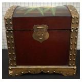 Wooden Chest With Floral Metal Accents