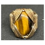 14K Gold-Wrapped Tigerï¿½s Eye Ring