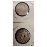 Two Silver U.S. Coins in Cardboard Holders