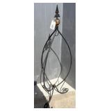 Wrought Iron Plant Stand with Decorative Finial an