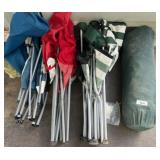 Folding Double Camp Chair with Striped Canvas and