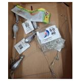 Fishing Gear Lot with Hooks, Sinkers, and Pre-Made