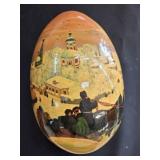 HAND PAINTED WOODEN RUSSIAN LACQUERED EGG