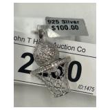 Sterling Silver Basketball Pendant