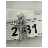 Sterling Silver Cross Pendant with CZ Accents
