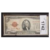 1928 D RED SEAL 2 DOLLAR US NOTE