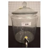 Clear Glass Beverage Dispenser with Spigot and Lid