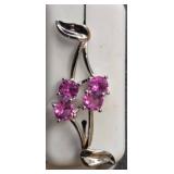 925 Silver Pink Stone Earrings