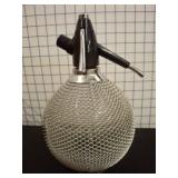 Chrome and Glass Mesh Soda Siphon