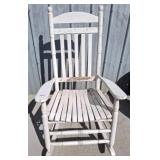 White Painted Wood Slat Rocking Chair