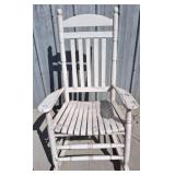 White Painted Wooden Rocking Chair with Vertical S