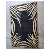 Black and Beige Zebra Pattern Area Rug
