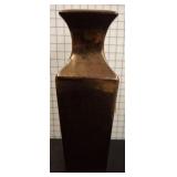 Rectangular Metallic Glazed Ceramic Vase
