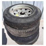 Four Steel Wheels with Mounted Tires