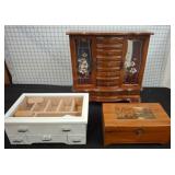 Three Jewelry Display and Storage Boxes
