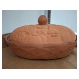 Embossed Terracotta Covered Baking Dish