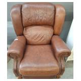 Leather Recliner with Nailhead Trim