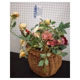 Wicker Basket with Artificial Floral Arrangement