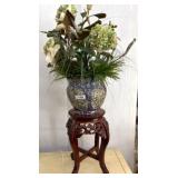 Ceramic Vase With Faux Floral Arrangement