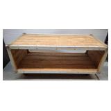Industrial Wooden Crate Table with Metal Frame