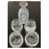 Waterford Crystal Decanter with Four Glasses